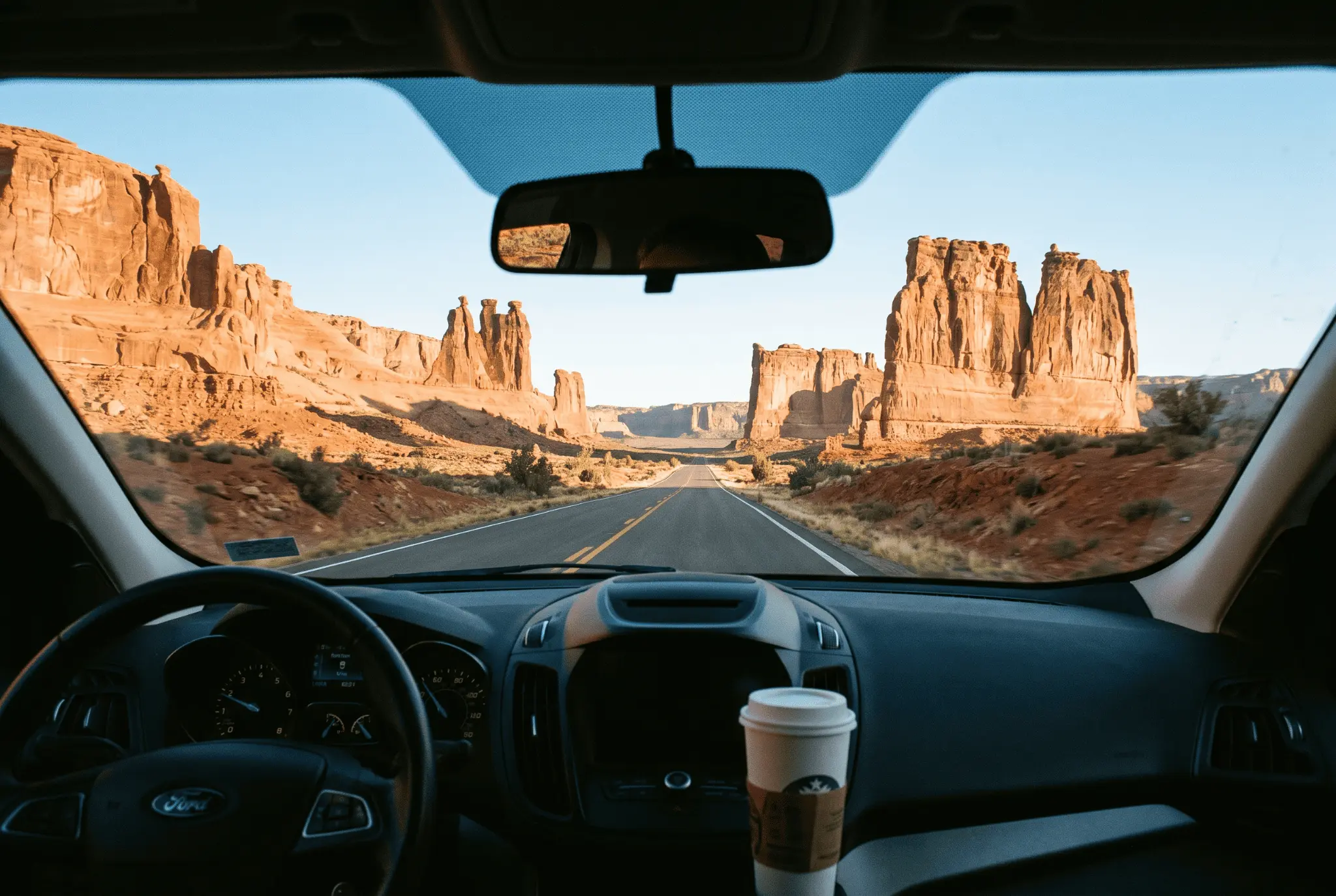 25 min drive to zion from la verkin car view