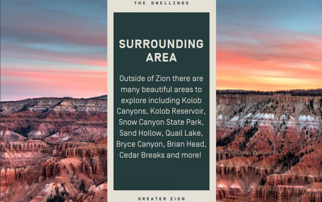 Sunset over Zion National Park's scenic landscape.