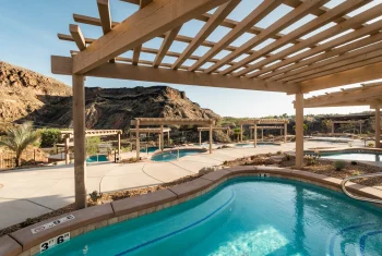 Barrel sauna exterior at Zion Canyon Hot Springs La Verkin Utah